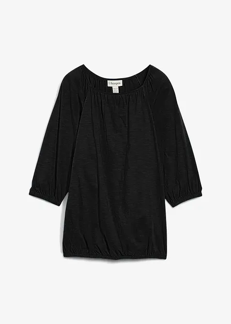 Trikotbluse i 100% &oslash;kologisk bomull, bonprix