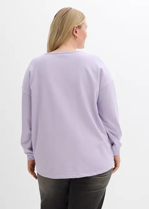 Sweatshirt i bomullsmiks med lengre bakstykke enn forstykke, bonprix