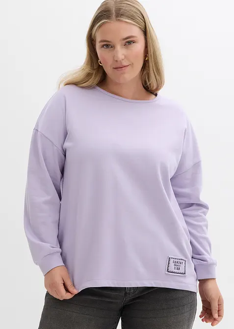 Sweatshirt i bomullsmiks med lengre bakstykke enn forstykke, bonprix