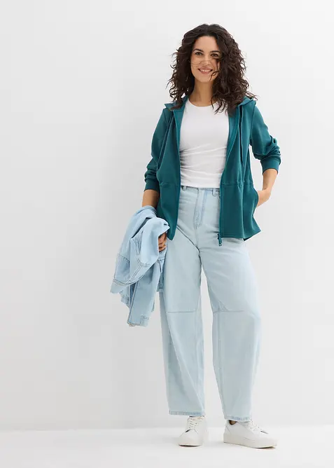 Sweatjakke i myk scuba, bonprix