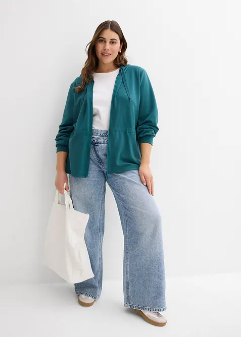 Sweatjakke i myk scuba, bonprix