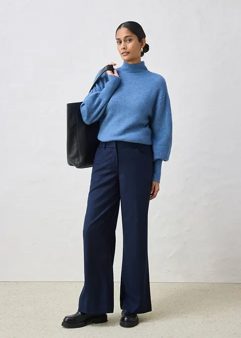 Vid bukse med ull og fem lommer, bonprix