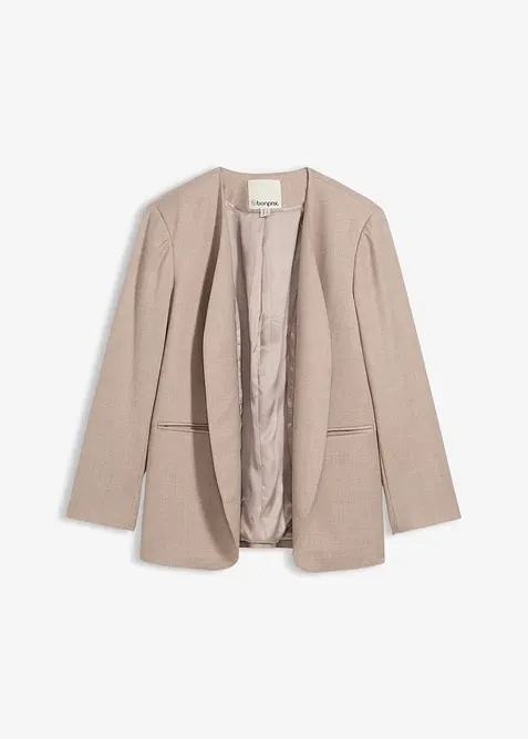 Blazer uten krage i myk ullmiks, bonprix