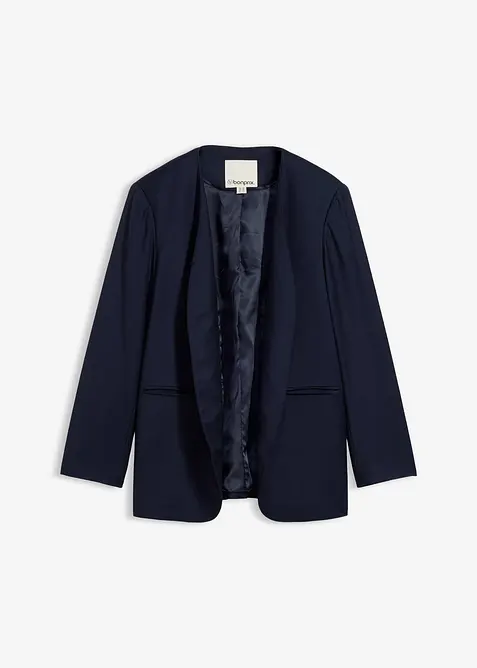Blazer uten krage i myk ullmiks, bonprix