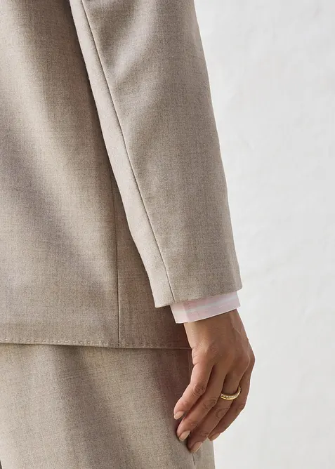 Blazer uten krage i myk ullmiks, bonprix