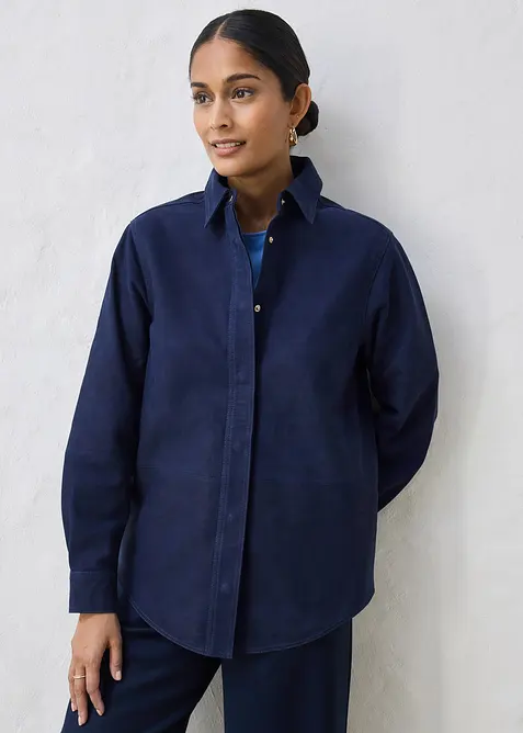 Skjorte i semsket skinn, bonprix