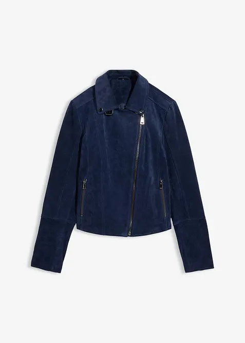 Bikerjakke i semsket skinn, bonprix