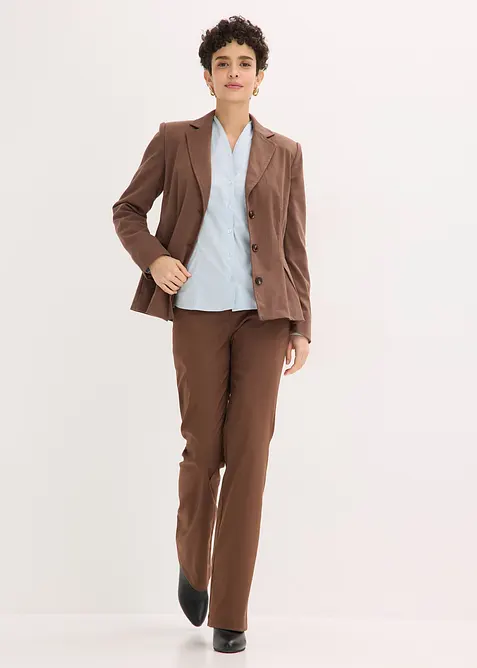 Lett transparent poplinbluse med elegant krage og stretch, bonprix