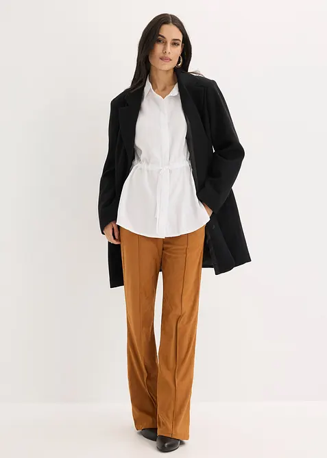 Poplinskjorte med sydde folder, bonprix