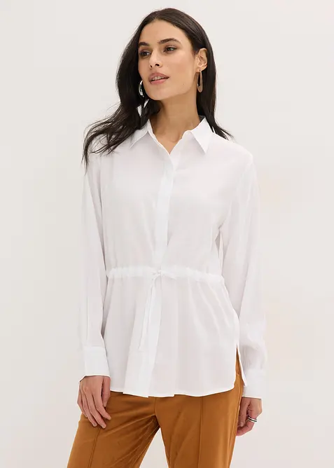 Poplinskjorte med sydde folder, bonprix