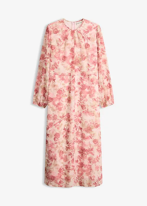 Chiffonkjole med knyteb&aring;nd (2-delt sett), bonprix