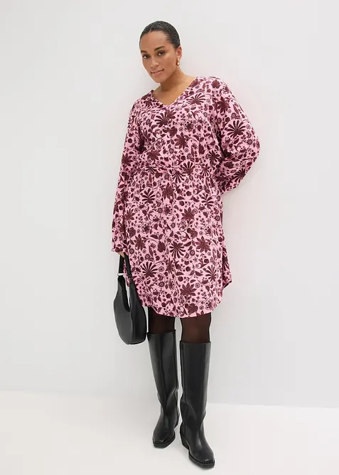 Midikjole i lett viskose, bonprix