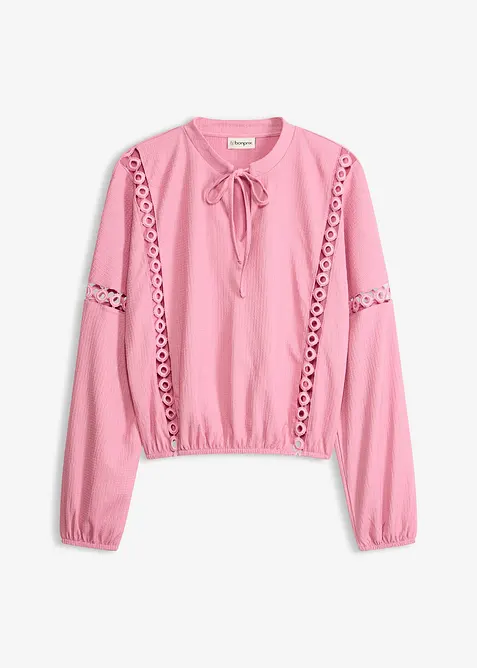 Langermet topp i strukturert krepp, bonprix