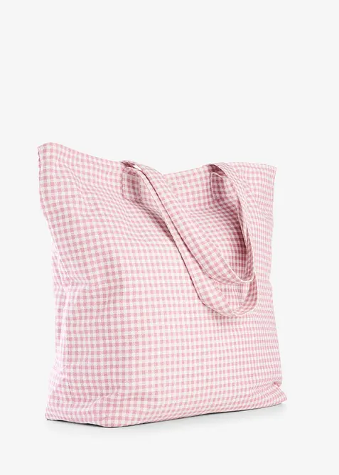 Shopper i kanvas med Vichy-rutem&oslash;nster, bonprix