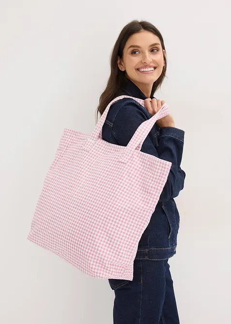 Shopper i kanvas med Vichy-rutem&oslash;nster, bonprix