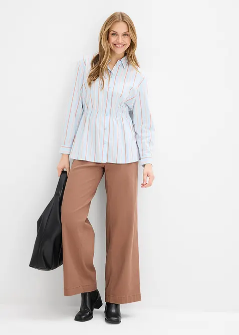 Skjorte i bomullspoplin med stretch, bonprix