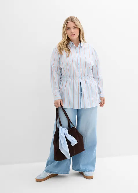 Skjorte i bomullspoplin med stretch, bonprix