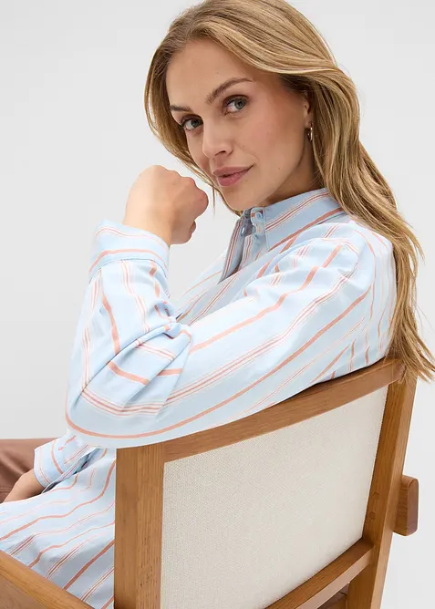 Skjorte i bomullspoplin med stretch, bonprix