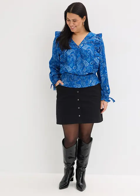 Rysjebluse med vaflet nederkant, bonprix