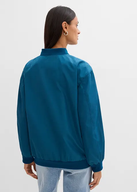 Pilotjakke i vid modell med leopardm&oslash;nstret f&ocirc;r, bonprix