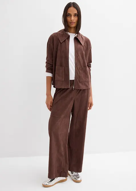 Skjortejakke i imitert, semsket skinn, bonprix