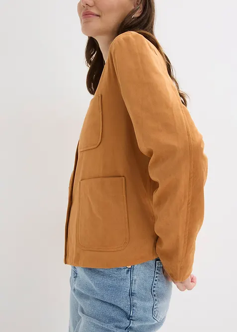 Jakke i imitert, semsket skinn, bonprix