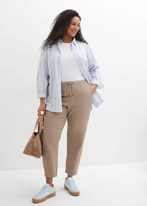 Barrel twillbukse, Mid Waist, komfortlinning, bonprix