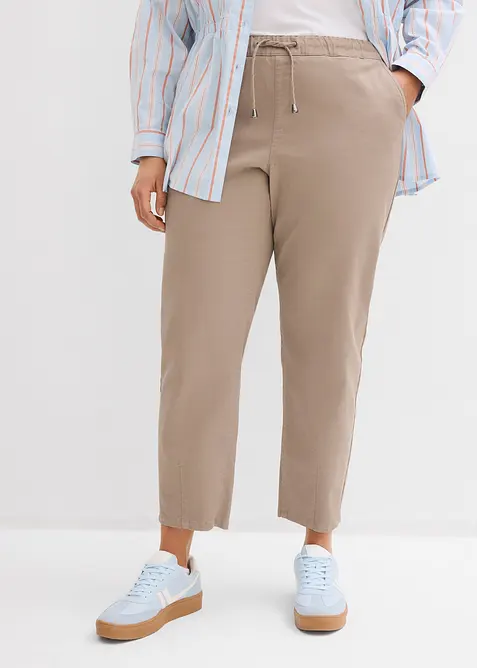 Barrel twillbukse, Mid Waist, komfortlinning, bonprix