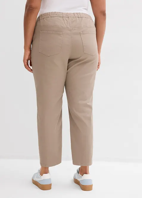 Barrel twillbukse, Mid Waist, komfortlinning, bonprix