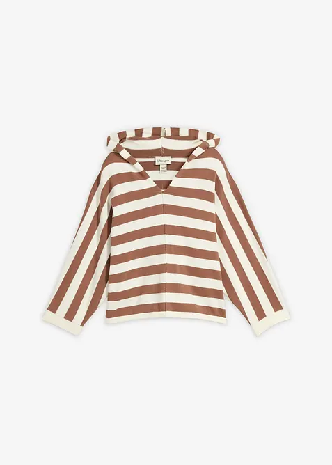 Oversized, finstrikket genser i bomullsmiks, bonprix