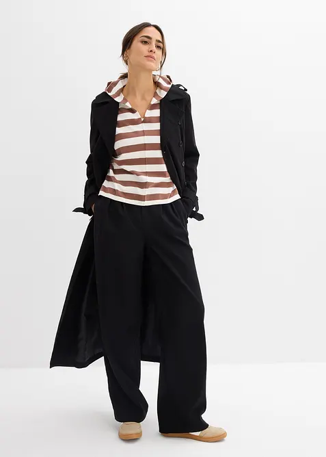 Oversized, finstrikket genser i bomullsmiks, bonprix