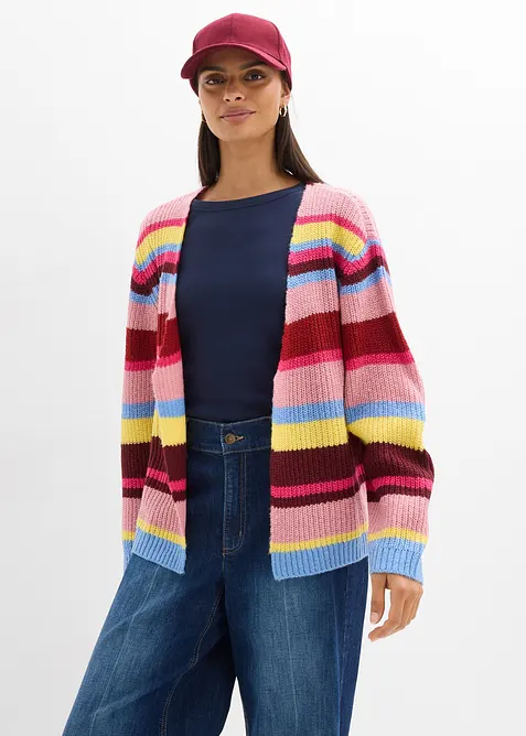 Oversized cardigan med ull, bonprix
