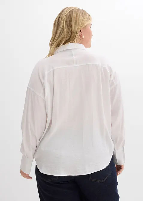 Skjorte i viskosemiks med lommer, bonprix