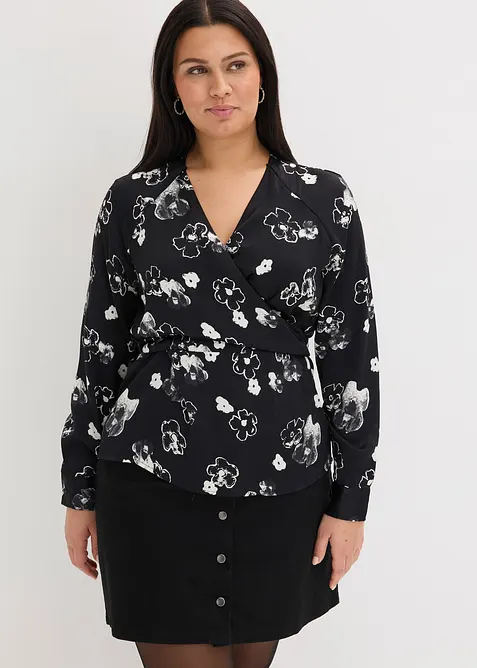 Bluse i lett sateng, bonprix