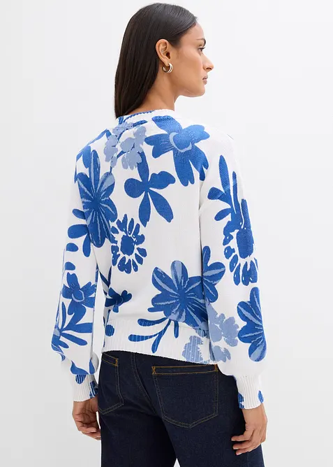 Cardigan med trykt blomsterm&oslash;nster, bonprix