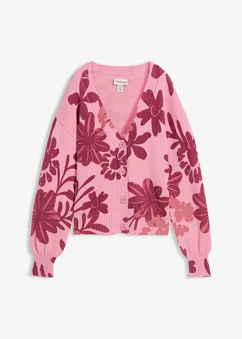 Cardigan med trykt blomsterm&oslash;nster, bonprix