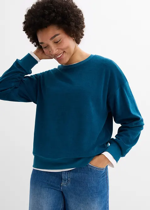 Langermet topp i frott&eacute;, bonprix