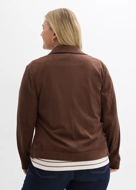 Jakke i imitert, semsket skinn, bonprix