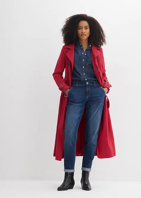 Boyfriend jeans, Mid Waist, strikklinning, bonprix