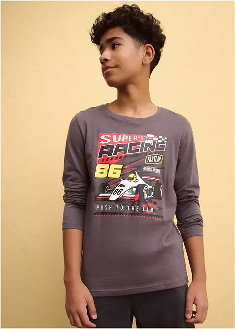 Langermet shirt i 100% &oslash;kologisk bomull, bonprix