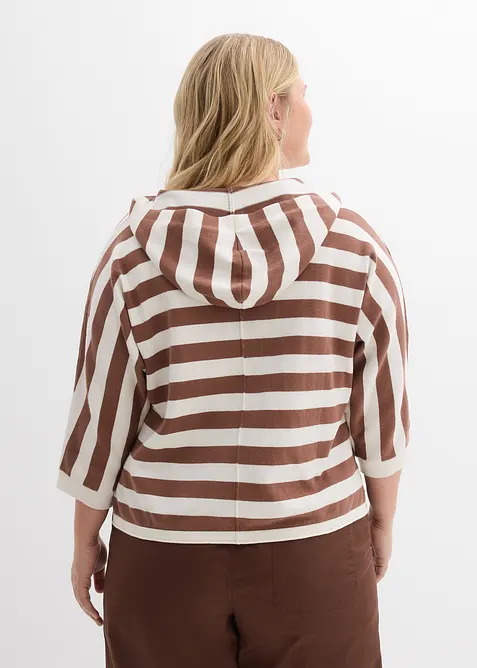 Oversized, finstrikket genser i bomullsmiks, bonprix