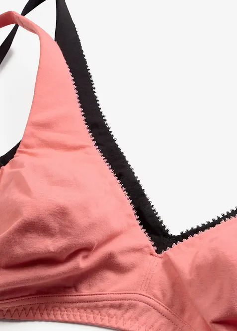 Bralette uten spiler med bomull (2-pack), bonprix