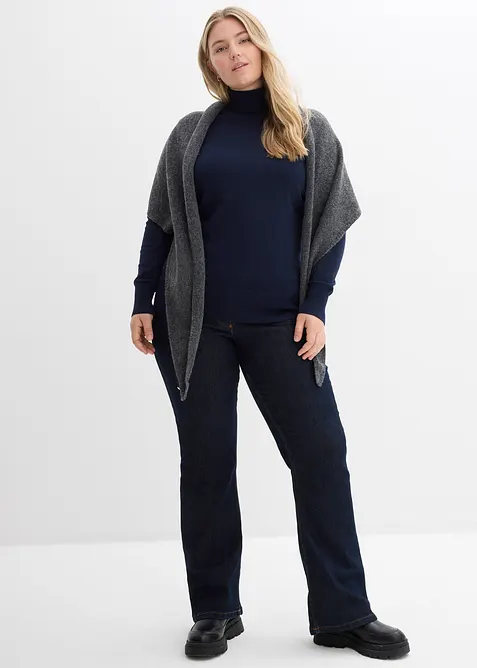 Finstrikket genser med h&oslash;y hals, bonprix