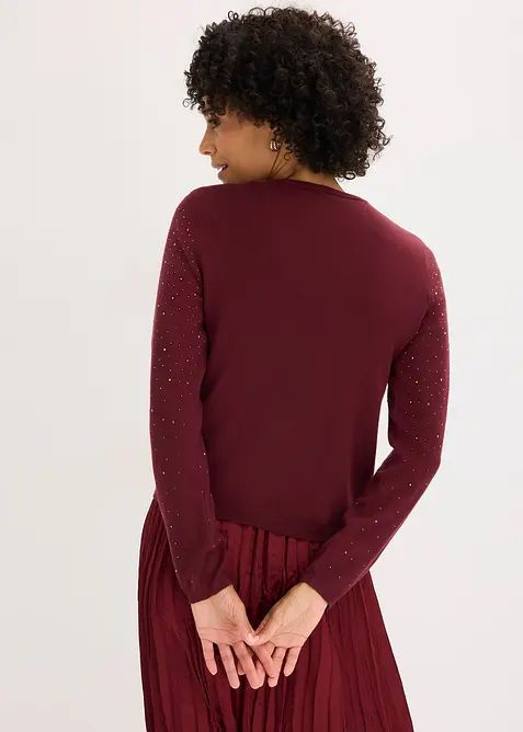 Cardigan med strass, bonprix