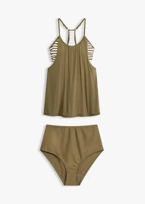 Lang tankini i lag p&aring; lag-look (2-delt sett), bonprix