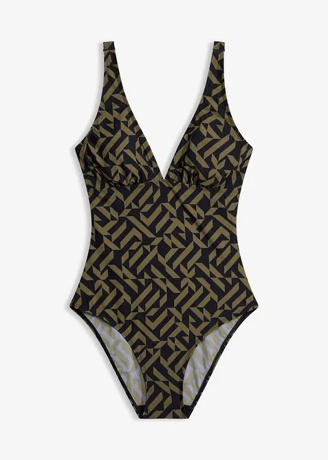 Shape-badedrakt med V-hals, lett formende, bonprix