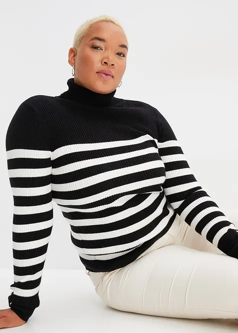 H&oslash;yhalset genser i viskosemiks, bonprix