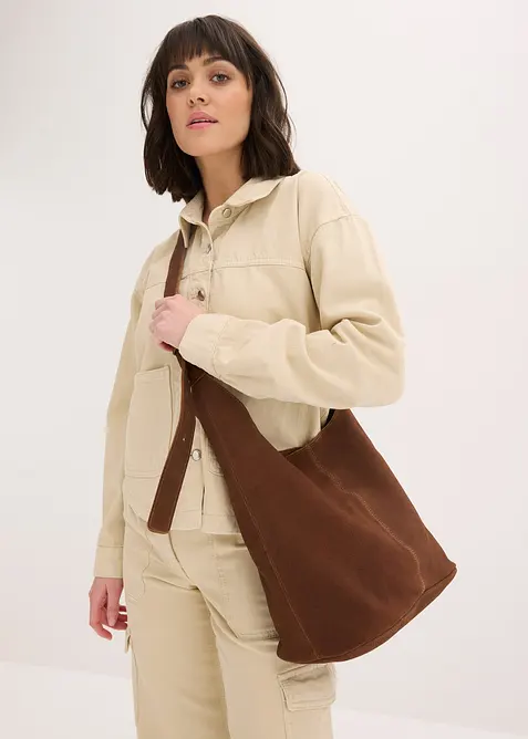 Poseveske i imitert, semsket skinn, bonprix