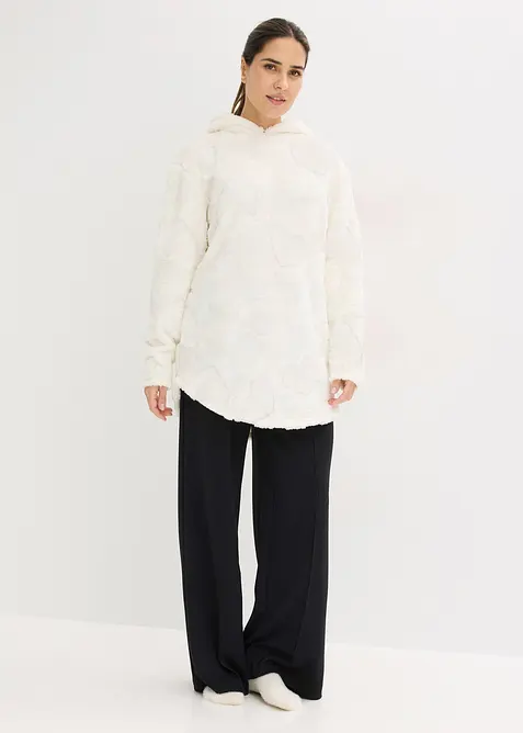 Lang, oversized genser med hjertem&oslash;nster, bonprix