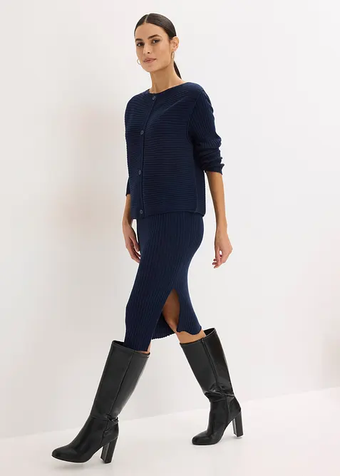 Strikket kjole og vest (2-delt sett), bonprix